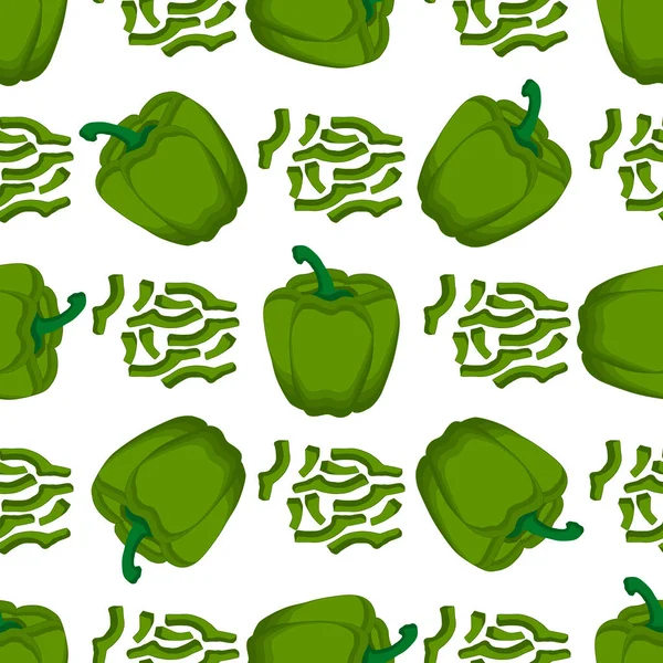 Ilustração Sobre Tema Pimentão Sino Padrão Brilhante Capsicum Vegetal Para — Vetor de Stock