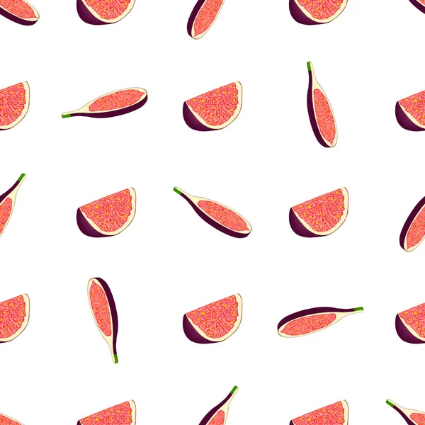 Illustration Zum Thema Große Farbige Nahtlose Lila Feige Helles Fruchtmuster — Stockvektor
