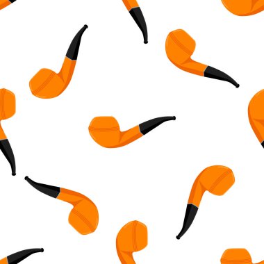 İrlanda bayramı Aziz Patrick günü, kusursuz turuncu tüttürme boruları. Beyaz arka plandaki birbirinin aynısı sigara borularından oluşan Aziz Patrick Günü deseni. St. Patrick Günü için ana aksesuar..