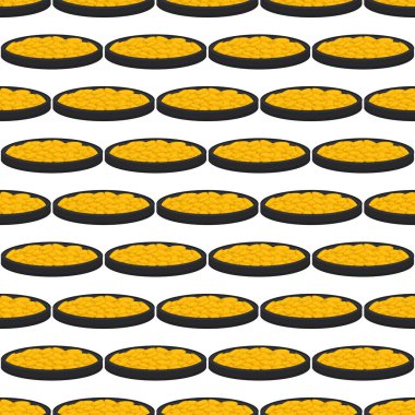 İrlanda bayramı temalı Aziz Patrick günü, kusursuz madeni paralar. Beyaz arka planda birçok özdeş madeni paranın olduğu Aziz Patrick günü. Para için ot. Aziz Patrick Günü için ana aksesuar.