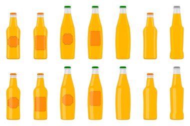 Bira fabrikası için kapaklı büyük bira şişeleri temalı bir resim. Beyaz arka planda birbirinin aynı cam şişelerden oluşan patern birası. Cam şişeler bira gurmesi için ana aksesuar..