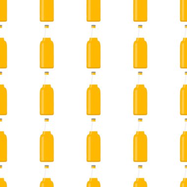 Bira fabrikası için kapaklı dikişsiz bira şişeleri üzerine resim. Beyaz arka planda birbirinin aynı cam şişelerden oluşan patern birası. Cam şişeler bira gurmesi için ana aksesuar..