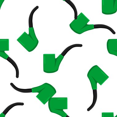 İrlanda bayramı Aziz Patrick günü, pürüzsüz yeşil sigara boruları. Beyaz arka plandaki birbirinin aynısı sigara borularından oluşan Aziz Patrick Günü deseni. St. Patrick Günü için ana aksesuar..