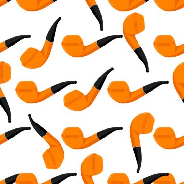 İrlanda bayramı Aziz Patrick günü, kusursuz turuncu tüttürme boruları. Beyaz arka plandaki birbirinin aynısı sigara borularından oluşan Aziz Patrick Günü deseni. St. Patrick Günü için ana aksesuar..