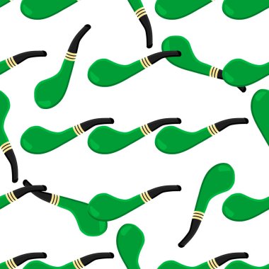 İrlanda bayramı Aziz Patrick günü, pürüzsüz yeşil sigara boruları. Beyaz arka plandaki birbirinin aynısı sigara borularından oluşan Aziz Patrick Günü deseni. St. Patrick Günü için ana aksesuar..