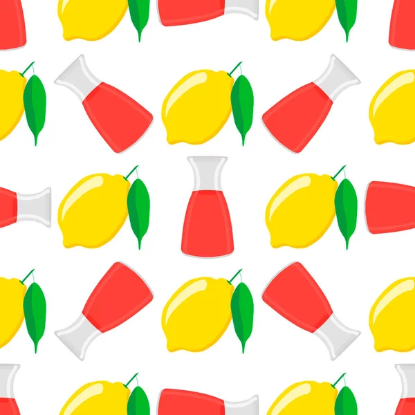 Ilustración Sobre Tema Limonada Colores Grandes Jarra Limón Para Bebida — Archivo Imágenes Vectoriales