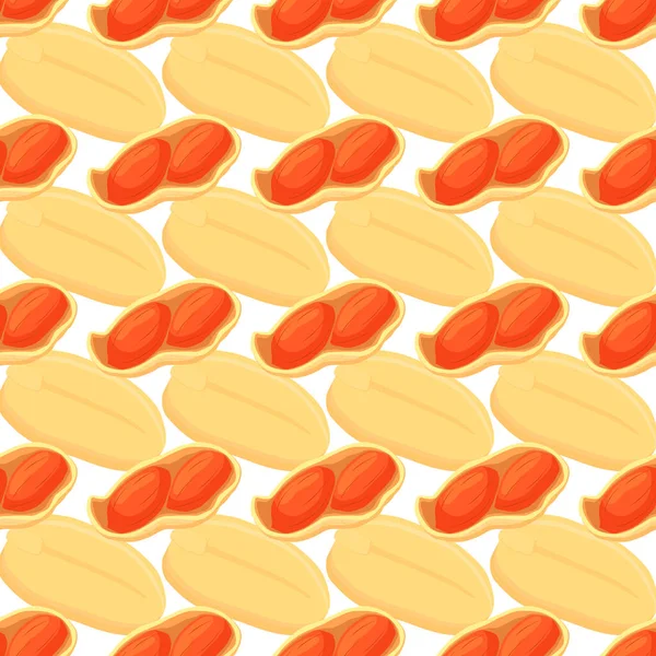 Illustration Theme Big Pattern Identical Types Peanut Nut Equal Size — Stock Vector