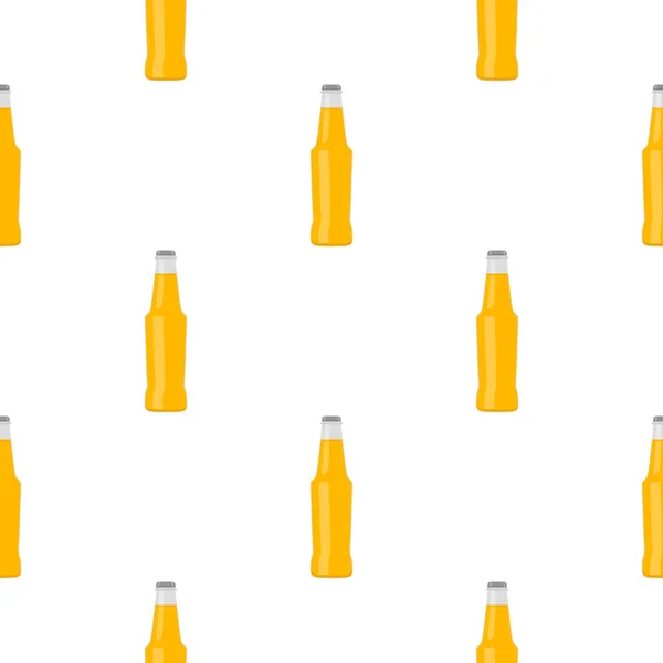 Ilustración Sobre Botellas Vidrio Cerveza Sin Costura Tema Con Tapa — Archivo Imágenes Vectoriales