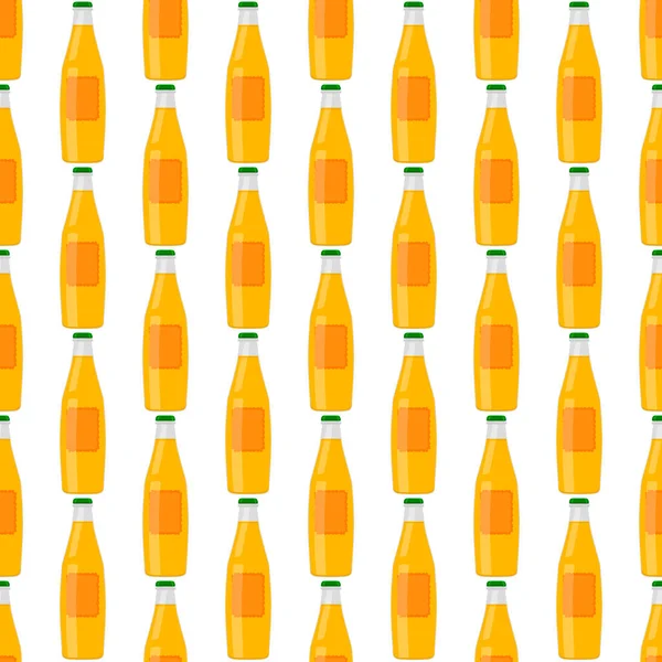 Ilustración Sobre Botellas Vidrio Cerveza Sin Costura Tema Con Tapa — Archivo Imágenes Vectoriales