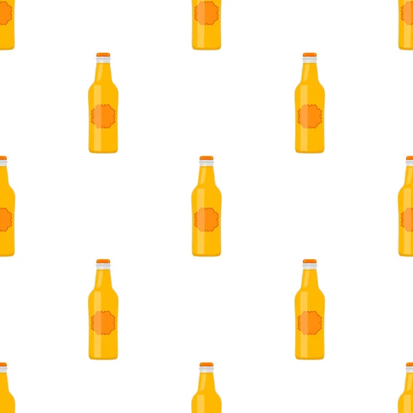 Illustration Temat Sömlösa Ölglasflaskor Med Lock För Bryggeri Mönsteröl Bestående — Stock vektor