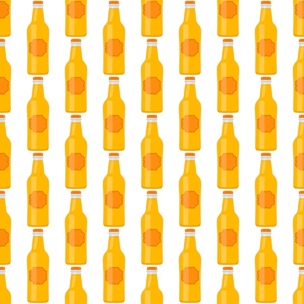 Illustrazione Sul Tema Bottiglie Vetro Birra Senza Soluzione Continuità Con — Vettoriale Stock