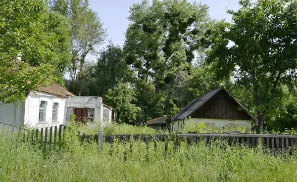 Doğal Arka Planda Terk Edilmiş Güzel Bir Çiftlik Evi Fotoğraf — Stok fotoğraf