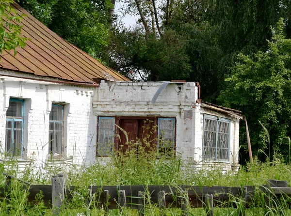 Lindo Velho Edifício Abandonado Fazenda Casa Campo Fundo Natural Fotografia — Fotografia de Stock