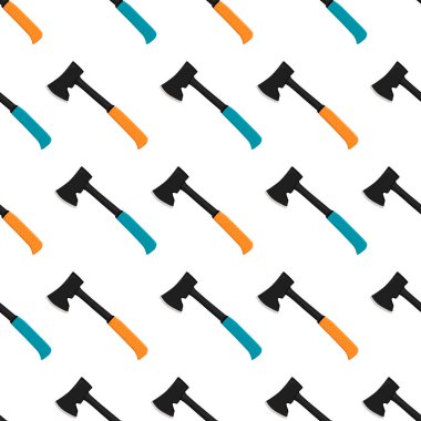 Ahşap saplı çelik baltalar, avlanmak için metal balta. Beyaz arka planda birçok özdeş balta içeren büyük kit baltası. Sahte baltalar erkek aksesuarları, hayatta kalmak için baltalar.