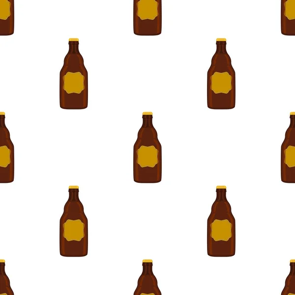 Illustration Sur Thème Bouteilles Verre Bière Sans Couture Avec Couvercle — Image vectorielle