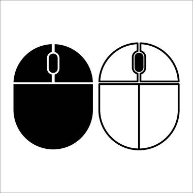Minimalist siyah beyaz bilgisayar fare simgeleri vektör grafiği