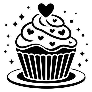 Kupa Simgesi İllüstrasyonlu Kek Tatlı Tatlı Tatlı Tatlı Tatlı Tatlı Sevgi Konsepti