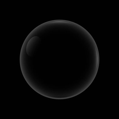 Karanlık Arkaplanda Yumuşak Yansımalı Siyah Cam Küre