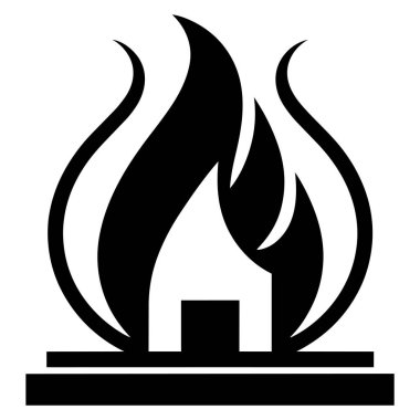 Ateş Simgesi Vektör İllüstrasyon Sembolü Beyazda İzole Edildi