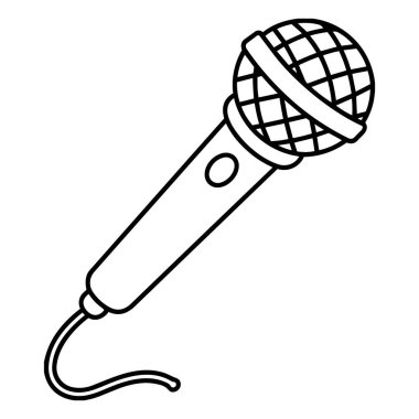 mikrofon hattı simgesi vektör çizimi beyaz arkaplanda izole edildi