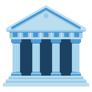 Banka veya Hükümet Binası Simge Vektörü İllüstrasyonu