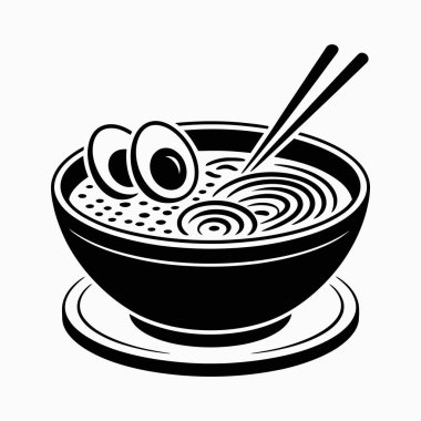 Ramen Erişte Kasesi Simgesi Asya Gıda Silueti