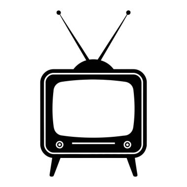 Retro Televizyon Simgesi Klasik TV Silueti