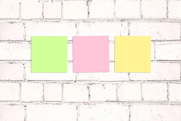 Sticky notes on the wall. Background for the inscription.