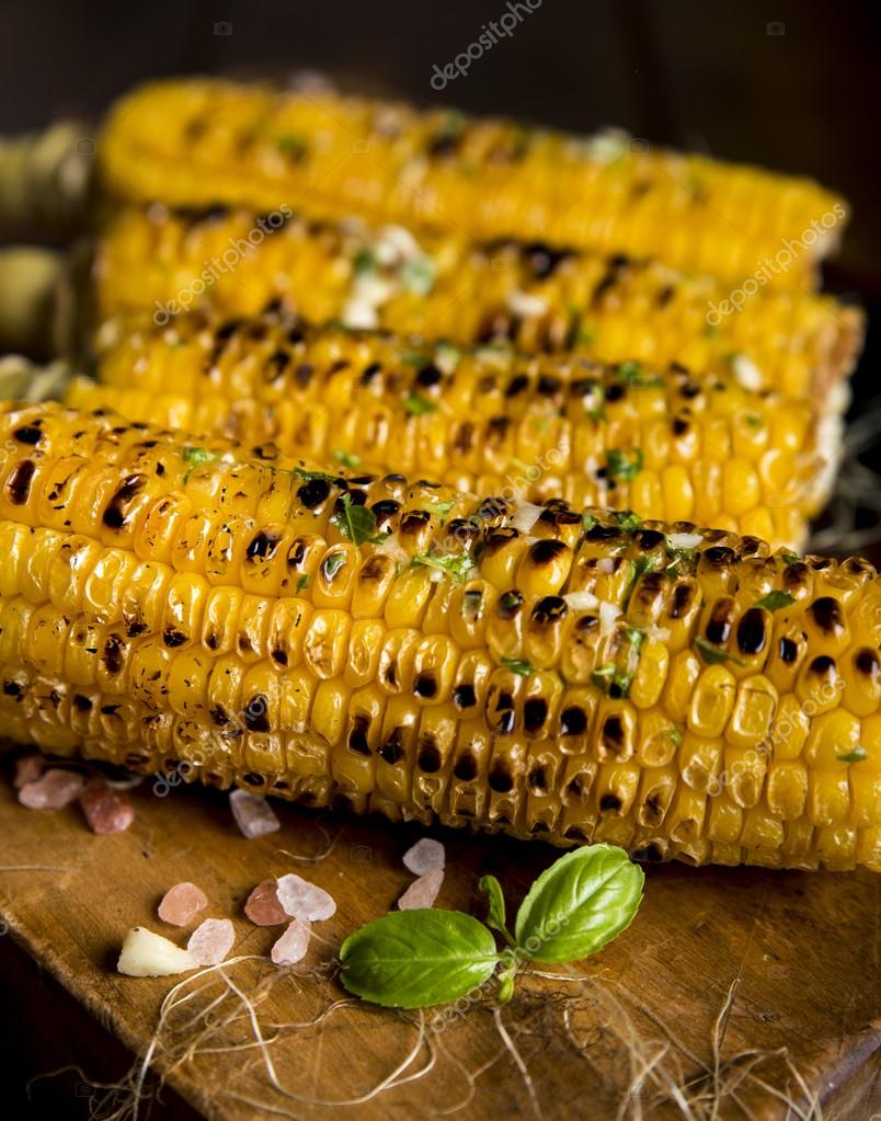 grilled corn. little burnt corn, delicious corn. delicious food