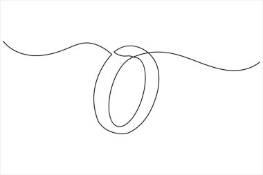 Wedding rings continuous one line drawing minimalist style outline illustration