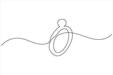 Wedding rings continuous one line drawing minimalist style outline illustration