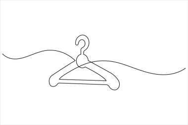 Askı, beyaz arkaplana minimalist tasarım çizerek sürekli bir çizgi çizer