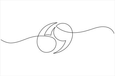 Alıntı işareti sürekli bir satır minimalist çizim vektör simgesi çizimi