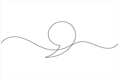 Alıntı işareti sürekli bir satır minimalist çizim vektör simgesi çizimi