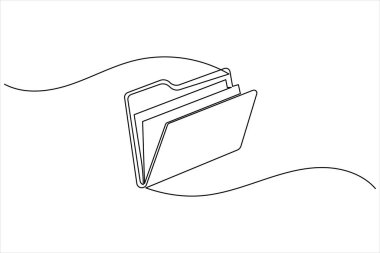 İzole edilmiş dış hat vektör simgesinin sürekli bir satır çizimi