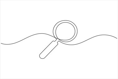 Büyüteç sürekli olarak izole edilmiş dış hat vektör simgesini çiziyor