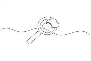 Büyüteç sürekli olarak izole edilmiş dış hat vektör simgesini çiziyor