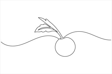 Pizza, kahve, şarap ve beyaz arka planda meyve gibi yiyecek ikonlarının minimalist bir çizgisi.