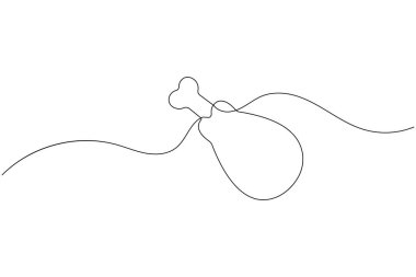 Gıda ikonu izole edilmiş dış hat vektörünün sürekli bir çizgi çizimi