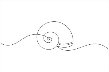 İzole edilmiş dış hat vektör simgesinin deniz kabuğu sürekli bir çizgi çizimi