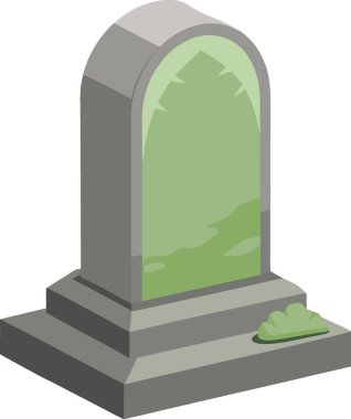 Yosun Üssü şeffaf arka planda izole edilmiş yıpranmış mezar taşı. Yapay zeka üretildi. Vektör simgesi