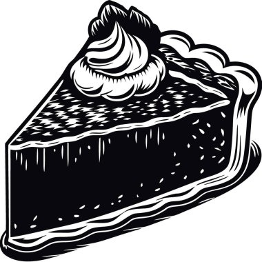 Krem şantili bir dilim lezzetli kabak turtası. Beyaz bir arka planda izole edilmiş. Mükemmel. Yapay zeka üretildi. Vektör simgesi