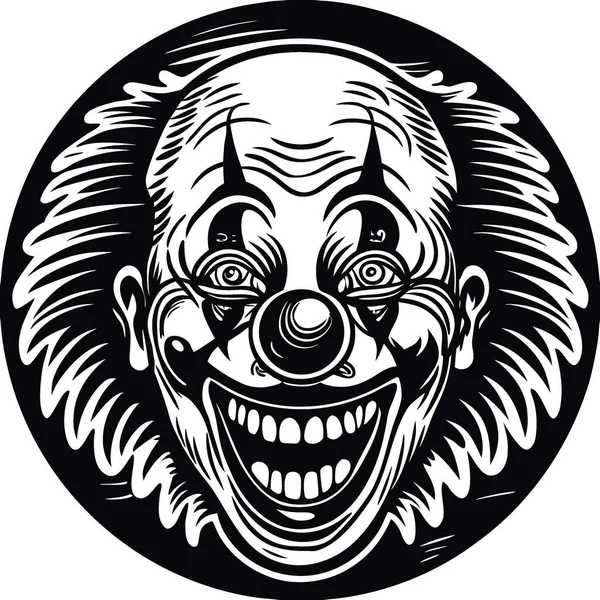 Korkunç bir gülümseme. Çılgın palyaço. Korkunç bir palyaçoya yakın çekim. Berbat bir palyaço gülüşü. Yapay zeka üretildi. Vektör simgesi