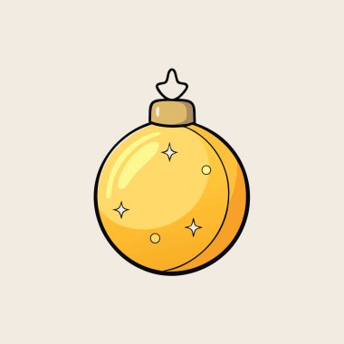 Tek bir altın Noel süsü ışıl ışıl bir yüzey. Yapay zeka üretildi. Vektör simgesi