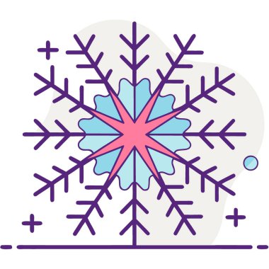 Kış tasarımı için mavi kar tanesi ikonu yıldız şekli. Yapay zeka üretildi. Vektör simgesi