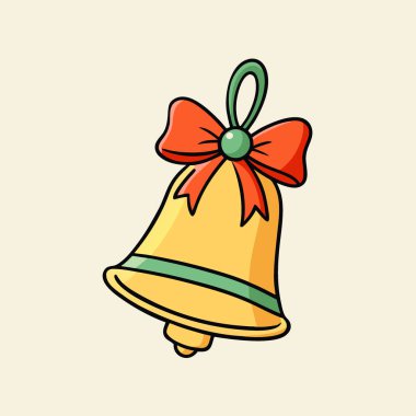 Noel çanı kırsal halat yay süsü. Yapay zeka üretildi. Vektör simgesi