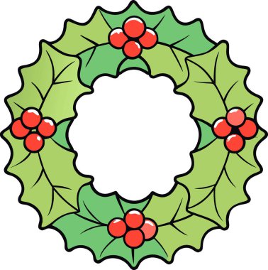 Noel çelengi, tatil sezonunu şeffaf bir şekilde süslüyor. Yapay zeka üretildi. Vektör simgesi