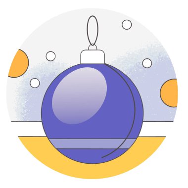 Noel süsü, takı, siyah süs, izole edilmiş. Yapay zeka üretildi. Vektör simgesi