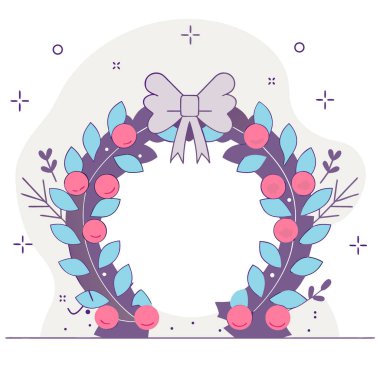 Festive Holiday Christmas Wreath Transparent Background for Winter Decorations. AI generated. Vector icon