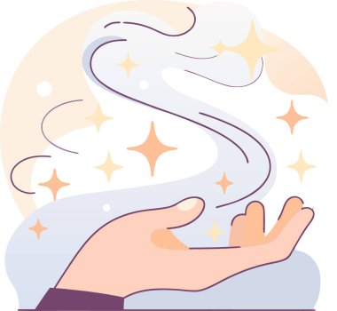 Altın parıltılı spiral sihirli ışık izi şeffaf arkaplan. Yapay zeka üretildi. Vektör simgesi